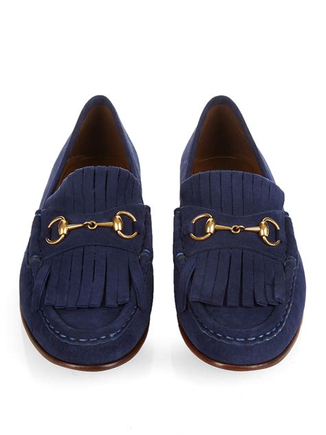 gucci loafer blue yellow|gucci blue suede loafers.